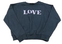 Tmavomodrá oversize mikina s nápisem 