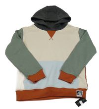 Nové - smetanovo-zeleno-šedá mikina s kapucí dunnes 