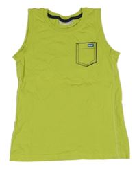 Limetkové tílko s potiskem kapsy kids