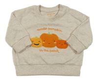 Světlebéžová melírovaná mikina s dýněmi 