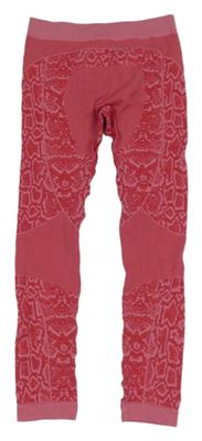 Růžové vzorované thermo legíny Crivit