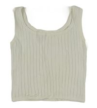 Smetanový žebrovaný úpletový crop top H&M