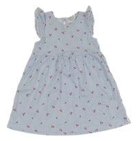 Bílo-modré pruhované šaty s třešněmi H&M