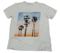 Bílé tričko s palmami H&M