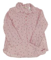 Růžová pruhovaná halenka s Hello Kitty H&M