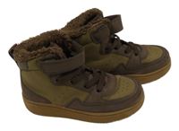 Khaki-hnědé zateplené kotníkové boty H&M vel. 30