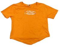 Oranžové crop tričko s nápisem Pep&Co
