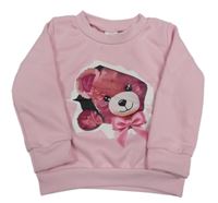 Růžová mikina s medvídkem 