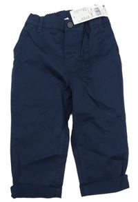 Nové - Tmávomodré plátěné kalhoty H&M