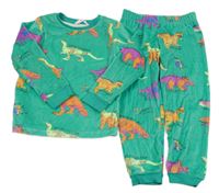 Zelené plyšové pyžamo s diny M&S