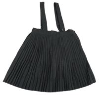 Tmavošedá plisovaná vlněná laclová sukně 