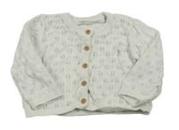 Bílý perforovaný propínací svetr George