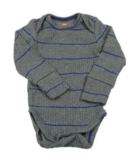 Šedo-modré žebrované pruhované body Hema 