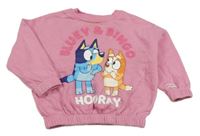 Růžová mikina s Bluey a nápisy