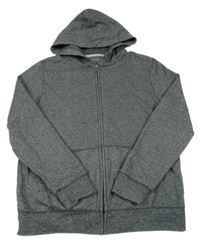 Šedá melírovaná propínací mikina s kapucí C&A