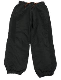 Černé šusťákové cuff kalhoty Primark