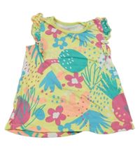 Žluto-barevný květovaný top s volánky Matalan