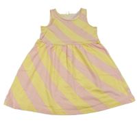 Růžovo-žluté pruhované šaty H&M