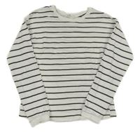 Bílo-antracitové pruhované triko H&M