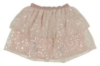 Světlerůžová tylová sukně s flitry H&M