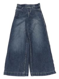 Tmavomodré široké tregíny riflového vzhledu H&M