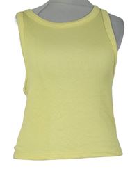 Dámský žlutý žebrovaný crop top Primark 