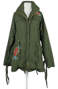Dámská khaki šusťáková parka s květy Coveted 