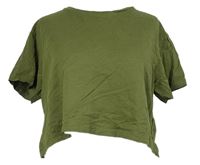 Dámské khaki crop tričko 