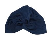 Dámská tmavomodrá žebrovaná turbanová čepice 