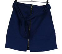 Dámská tmavomodrá riflová propínací sukně s páskem River Island