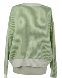 Dámský zeleno-bílý pruhovaný svetr Shein 