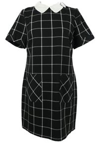Nové - Dámské černo-bílé kostkované šaty s límečkem George 