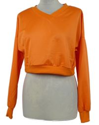 Dámská oranžová crop mikina 