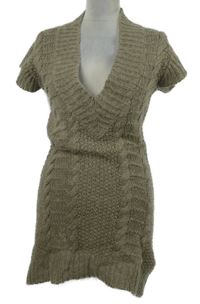 Dámská hnědá svetrová šatová tunika Warehouse 