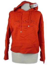 Nové - Dámský červený crop svetr s nápisem a kapucí Primark 