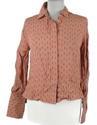 Dámská starorůžová vzorovaná žoržetová halenka  M&S