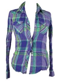 Dámská fialovo-zelená kostkovaná halenka Blind Date 