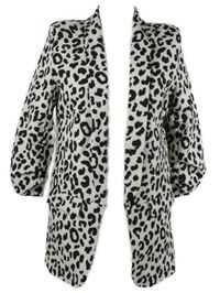 Dámský smetanovo-černý vzorovaný sakový cardigán 