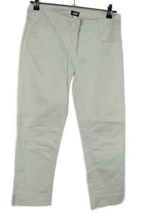 Dámské bílé capri plátěné kalhoty H&M