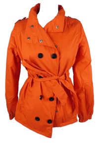 Dámský červený plátěný podzimní kabát s páskem Outfitters 
