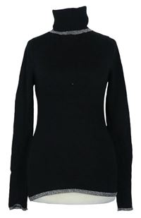 Dámský černý lehký svetr s rolákem 