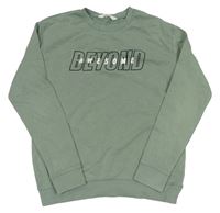 Khaki mikina s nápisem H&M