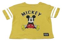 Žluté crop tričko s Mickey Mousem Disney
