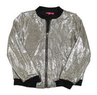 Stříbrno-černá podšitá bunda Yd.