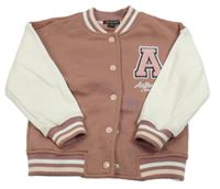 Starorůžovo-bílá baseballová mikina s písmenem Primark