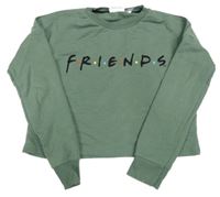 Khaki crop mikina s nápisem Primark