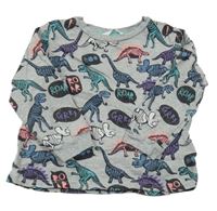 Šedé triko s dinosaury M&S