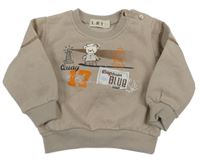 Béžová mikina s medvědem a číslem  L&T