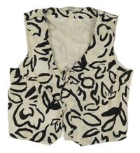 Smetanovo-černá vzorovaná vesta George