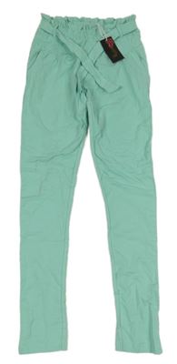 Nové - pomněnkové slim tepláky s páskem Persival